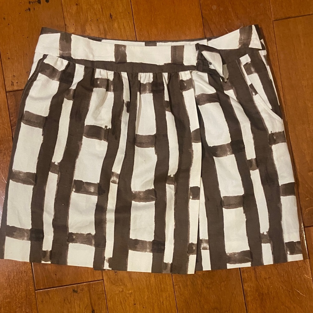 Banana Republic Brown and Cream Mini Skirt